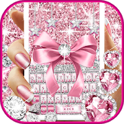 Download Pink Bow Diamond Luxury Keyboard Theme 1.0 Apk for android