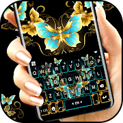 Download Vintage Golden Butterfly Keyboard Theme 1.0 Apk for android