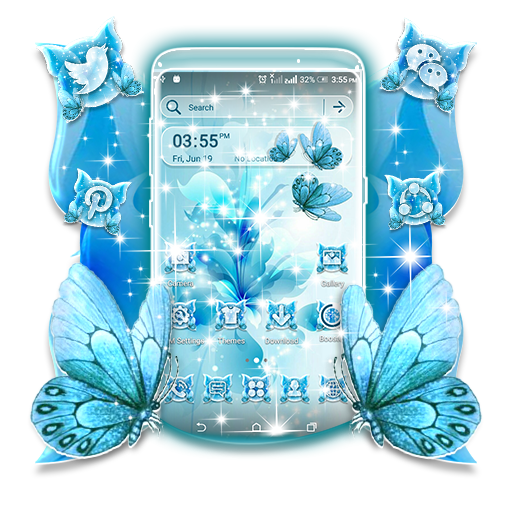 Download Flower Butterfly Glitter Launcher Theme 1.2 Apk for android
