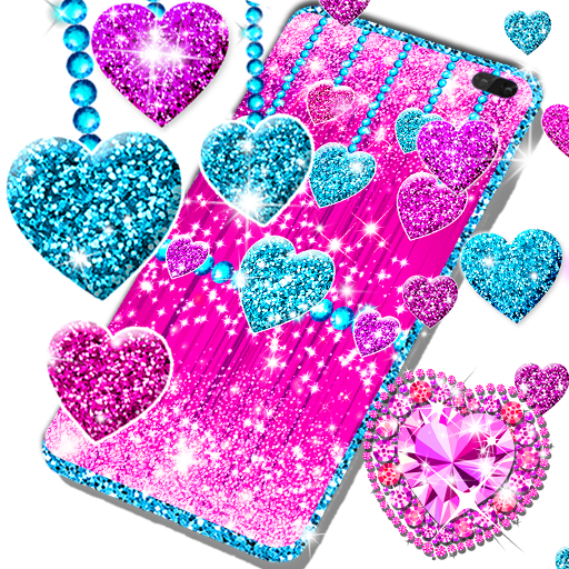 Download Glitter hearts live wallpaper 21.6 Apk for android
