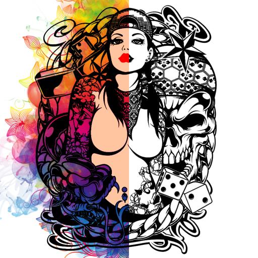 tattoo coloring book adults 1.9 apk